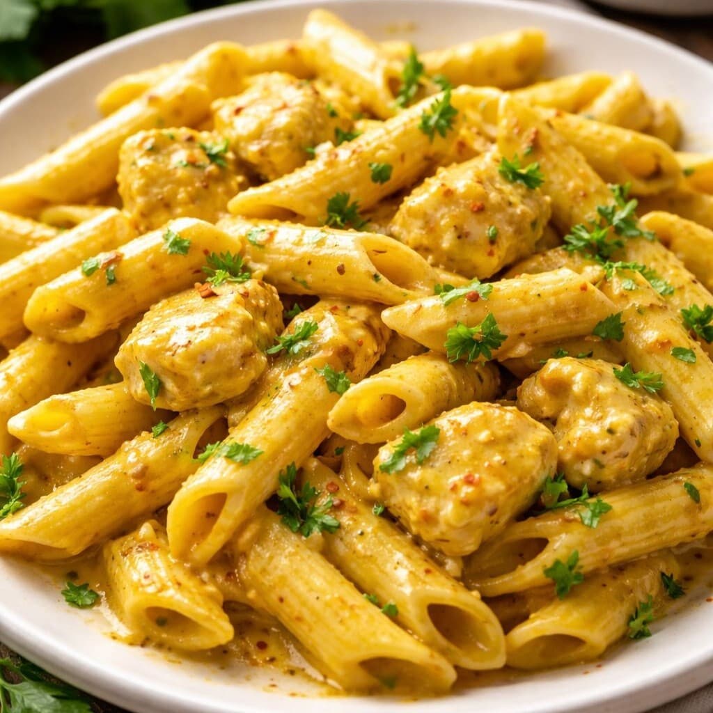 Tavuklu Köri Soslu Penne